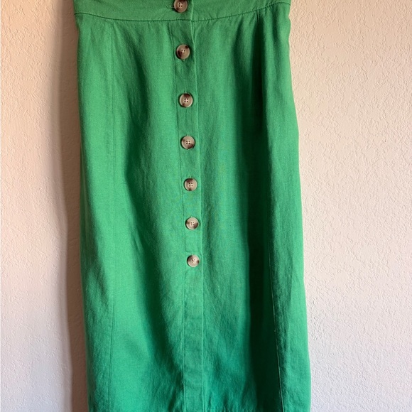 Green Button-Front Midi Skirt - Picture 5 of 5